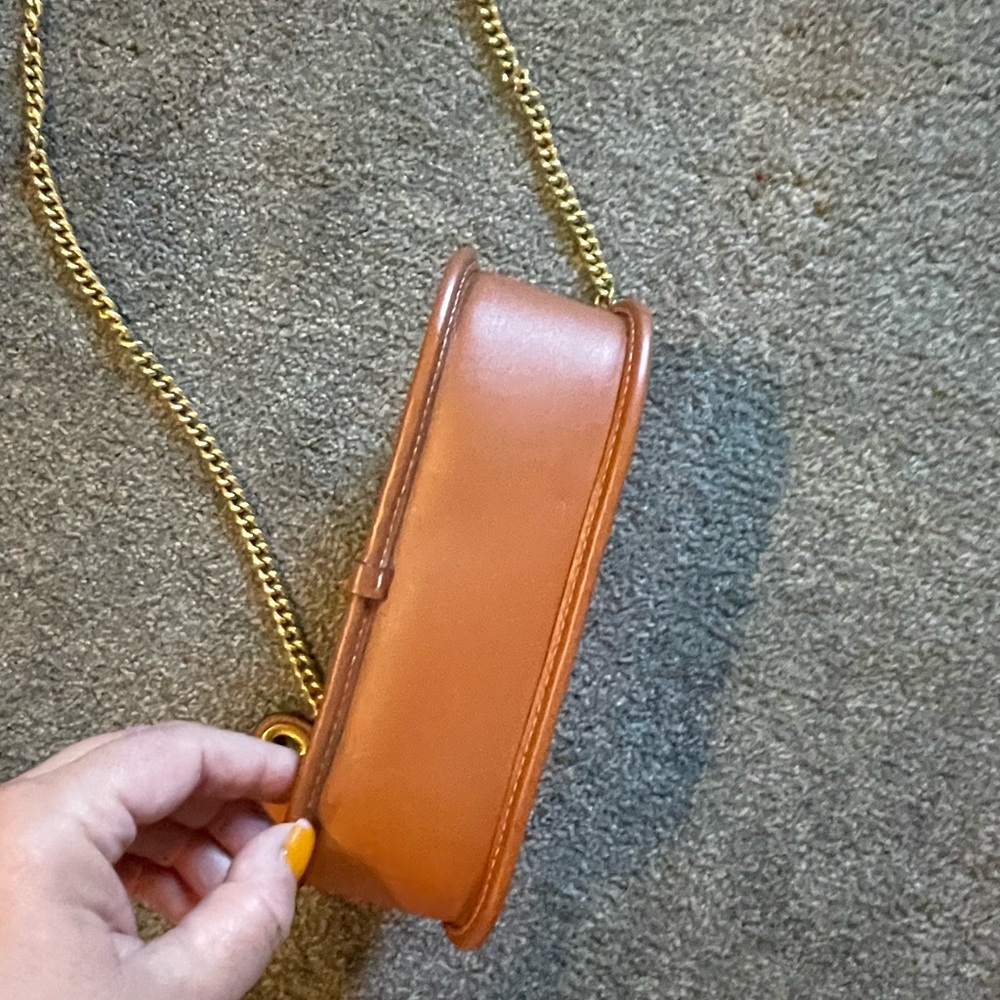 Coach Tan Crossbody Bag with Gold Chain